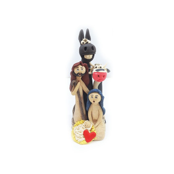 Presépio esguio com burro e vaca