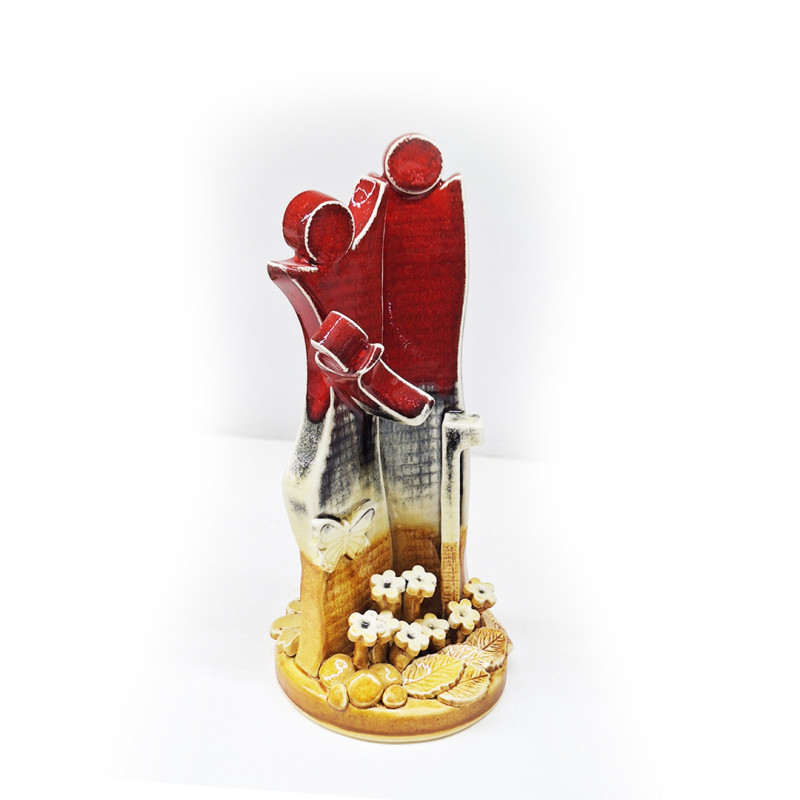 Stylized nativity scene - red and yellow