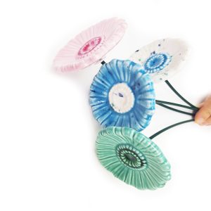 Conjunto de 4 flores de cerâmica