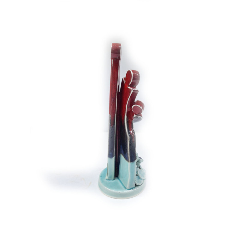 Stylized nativity scene - red and turquoise