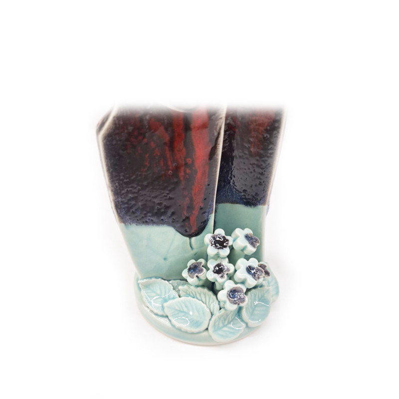 Stylized nativity scene - red and turquoise