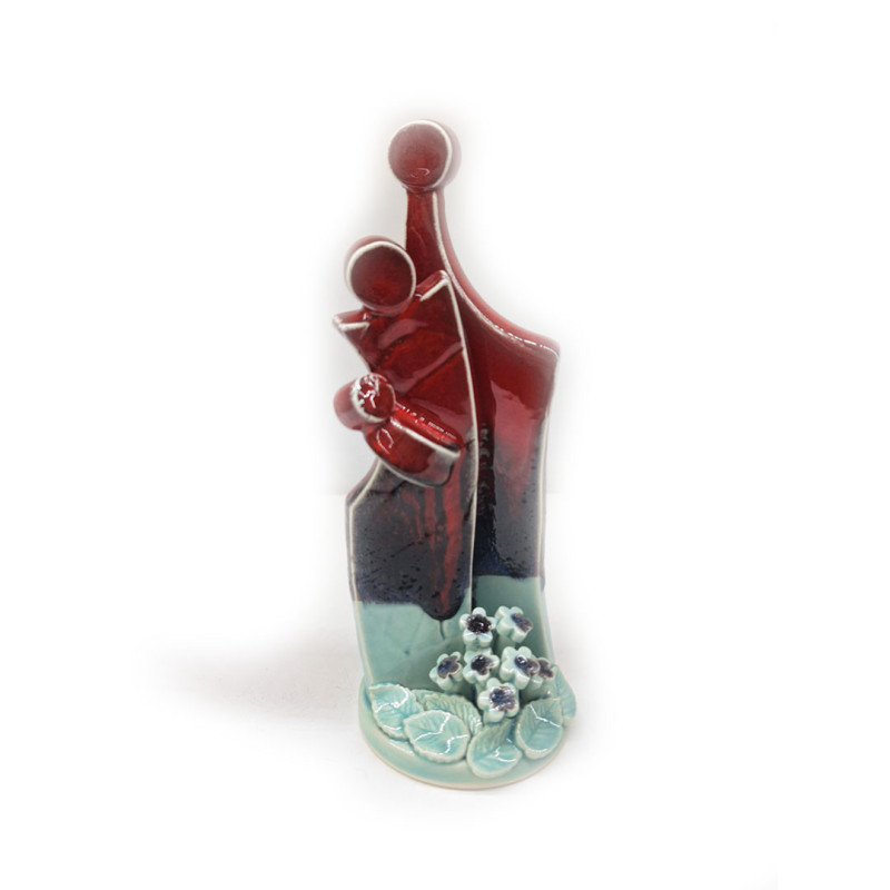 Stylized nativity scene - red and turquoise