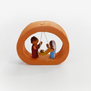 Presépio miniatura-menino no baloiço