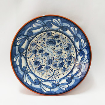 Ceramic plate-blue and white flours