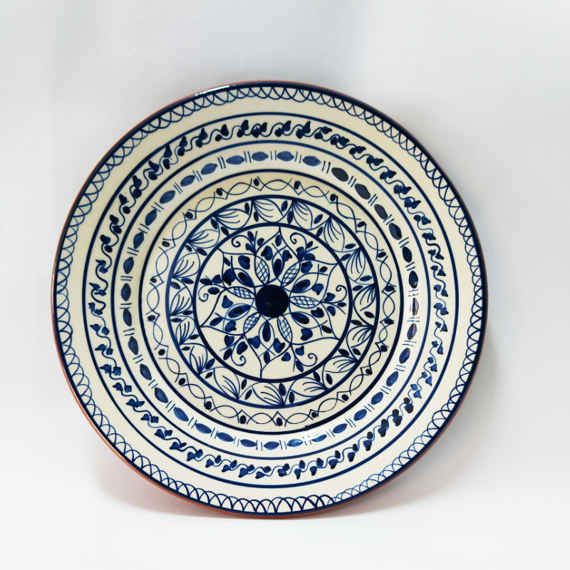 Handmade and hand painted ceramic dish