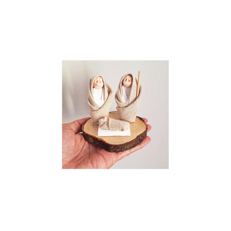 Small fabric nativity scene