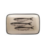 Ceramic rectangular dish-sardines design