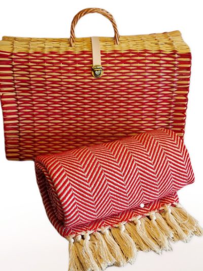 Conjunto Cesta e Manta 100% algodão