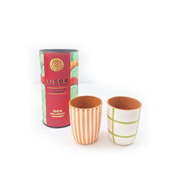 Licor de Figo-da-Índia com 2 copinhos pintados à mão - Image 3